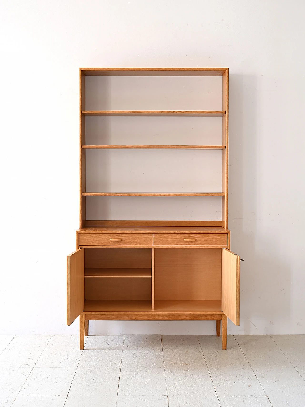 Oak bookcase with closed cabinet, 1960s 3