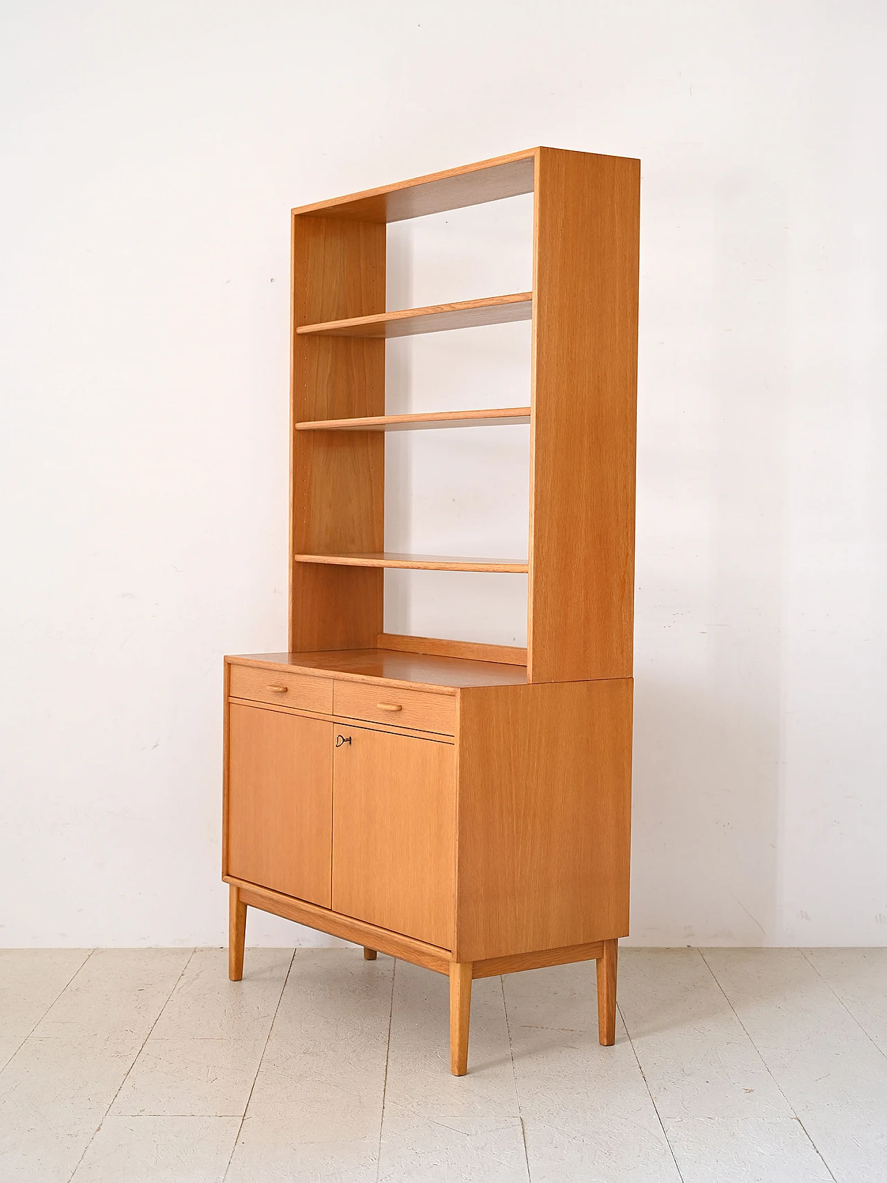 Oak bookcase with closed cabinet, 1960s 5