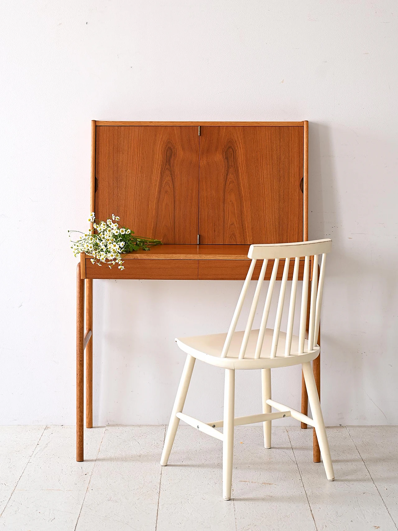 Scandinavian teak vanity table with mirror, 1960s 1