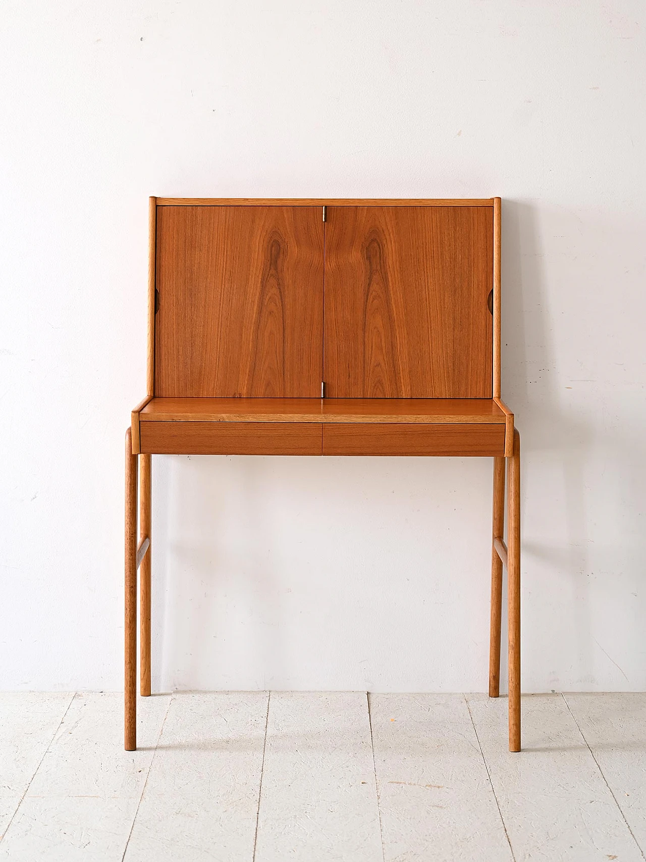 Scandinavian teak vanity table with mirror, 1960s 2