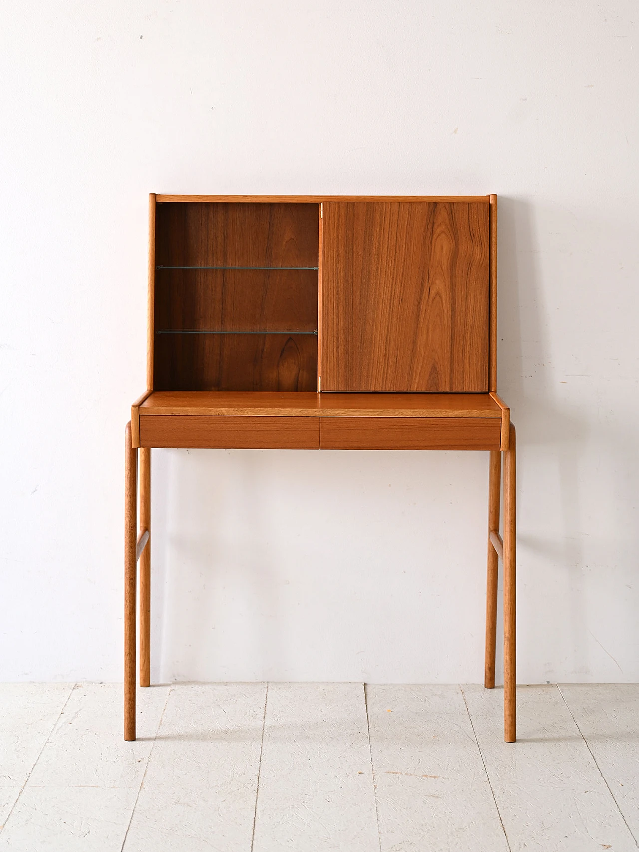 Scandinavian teak vanity table with mirror, 1960s 3