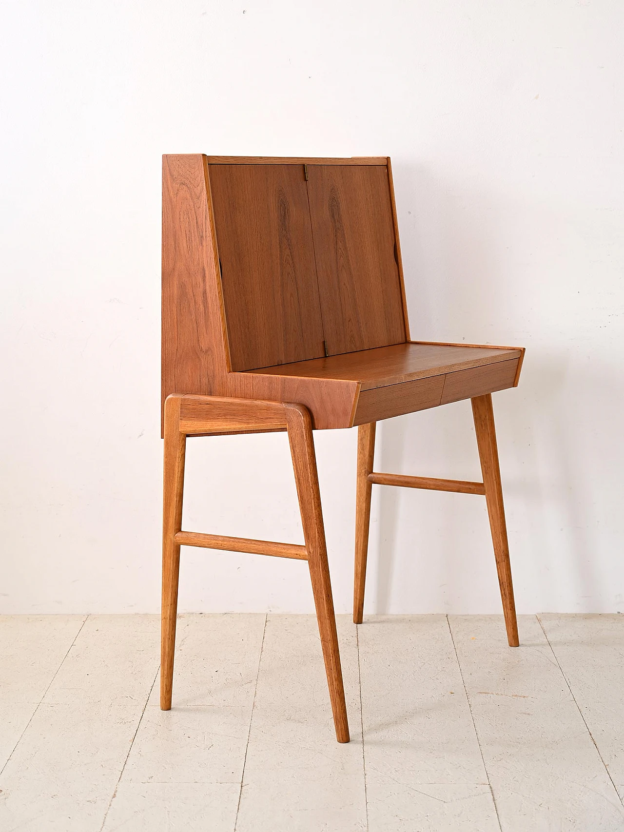 Scandinavian teak vanity table with mirror, 1960s 5