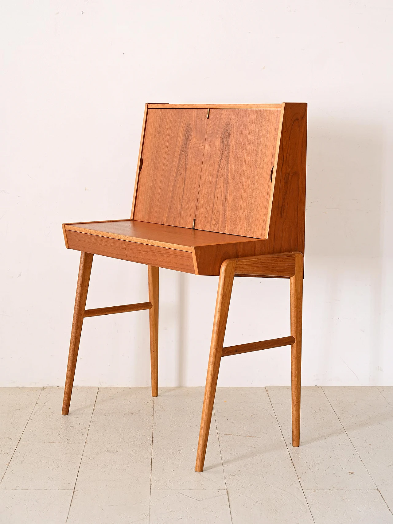 Scandinavian teak vanity table with mirror, 1960s 6