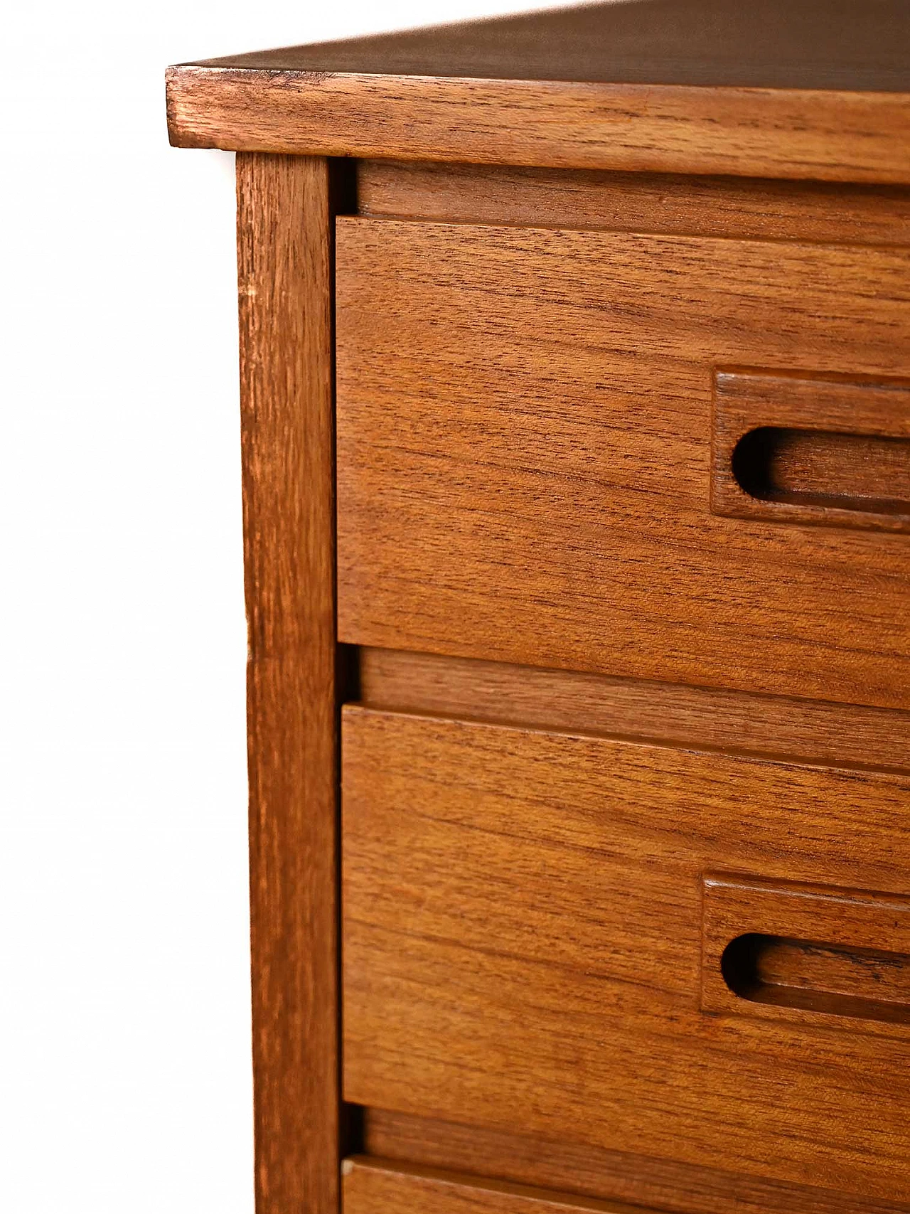 Teak desk with side drawers, 1960s 7