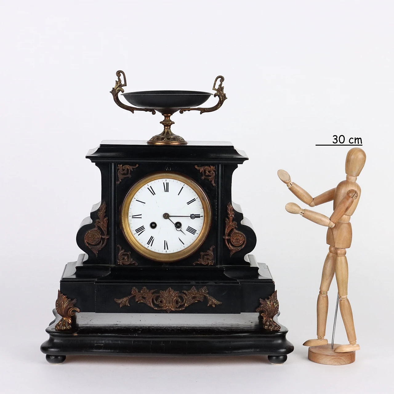 Wooden countertop clock with bronze applications, 19th century 2