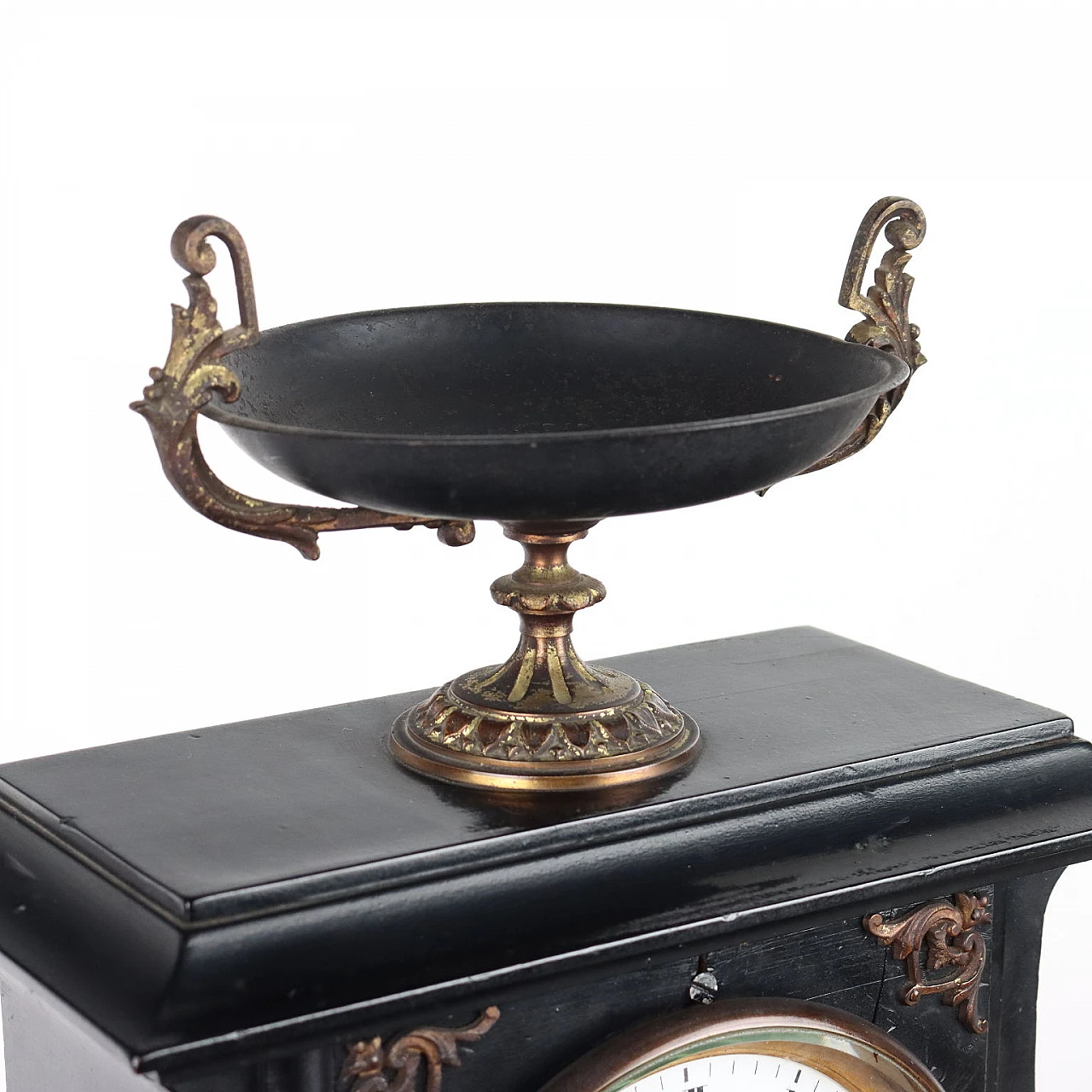 Wooden countertop clock with bronze applications, 19th century 4