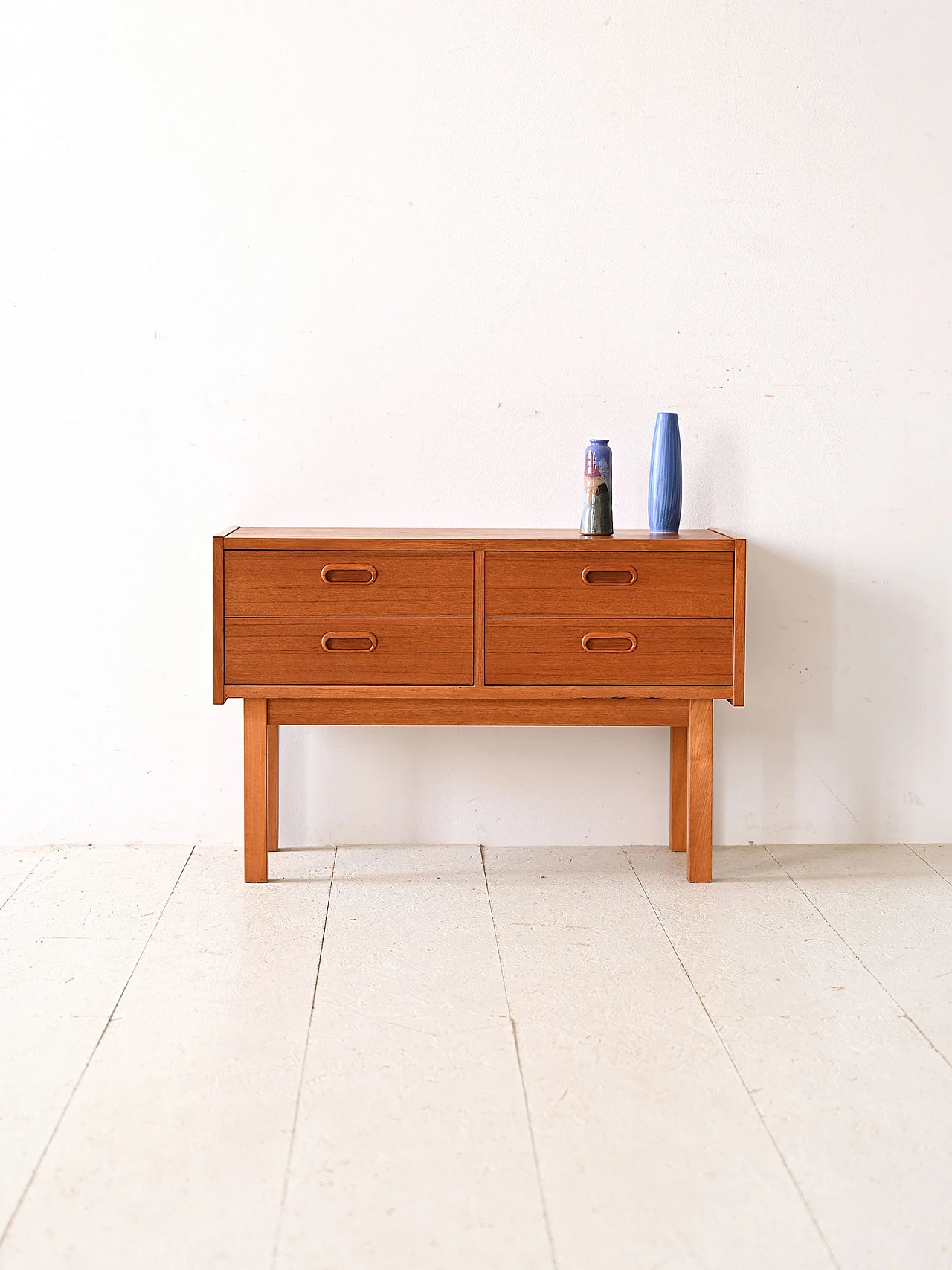 Entryway low sideboard in teak with drawers, 1960s 1