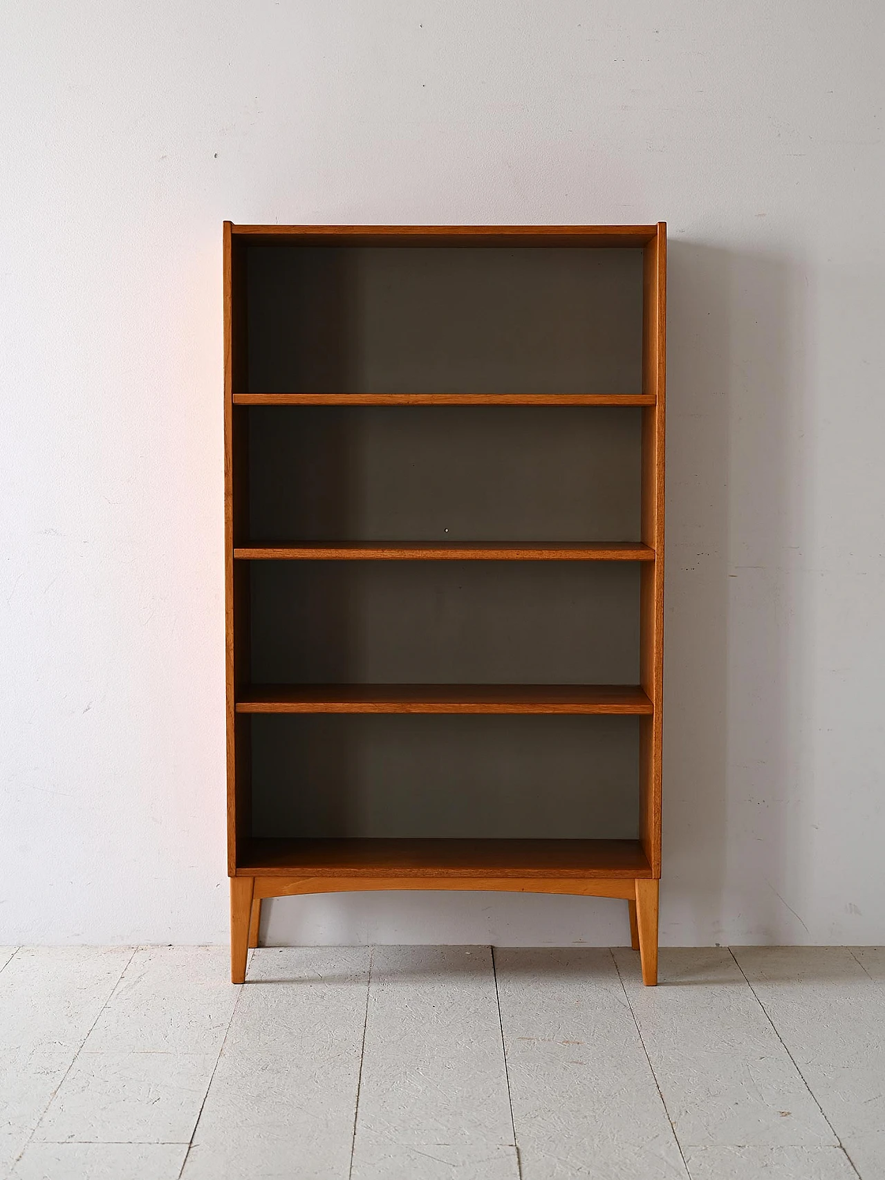 Scandinavian wooden bookcase with 3 adjustable shelves, 1960s 2