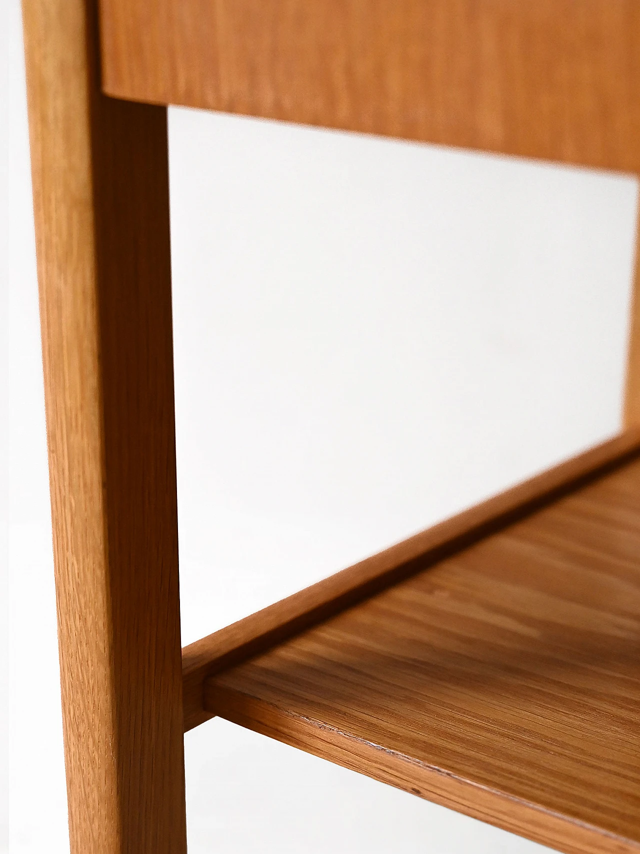 Pair of oak wood bedside tables with drawer, 1960s 8