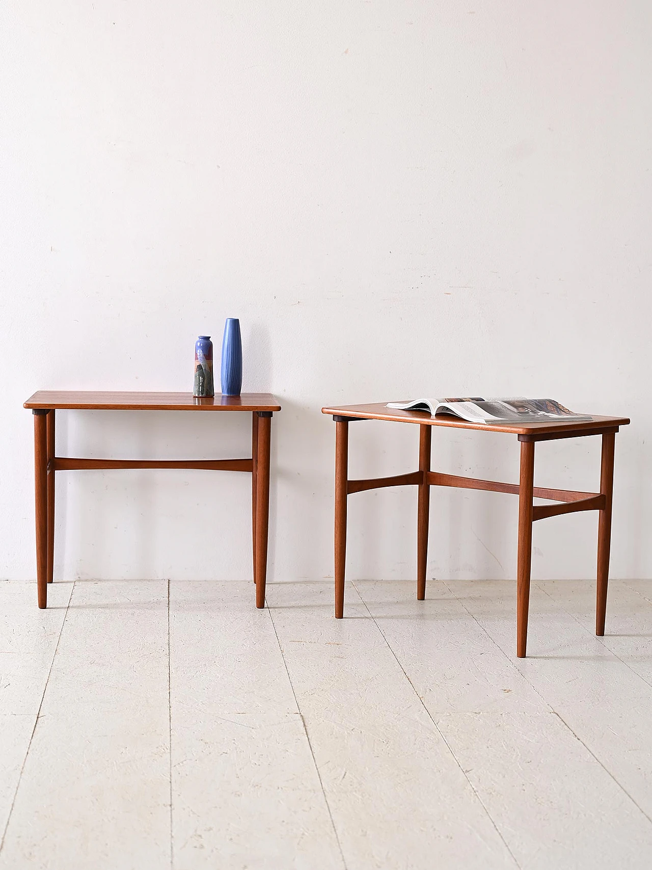 Pair of Scandinavian teak coffee tables, 1960s 1