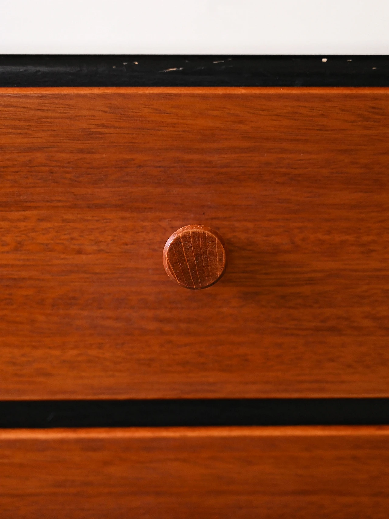 Scandinavian teak bedside table with black details, 1960s 8