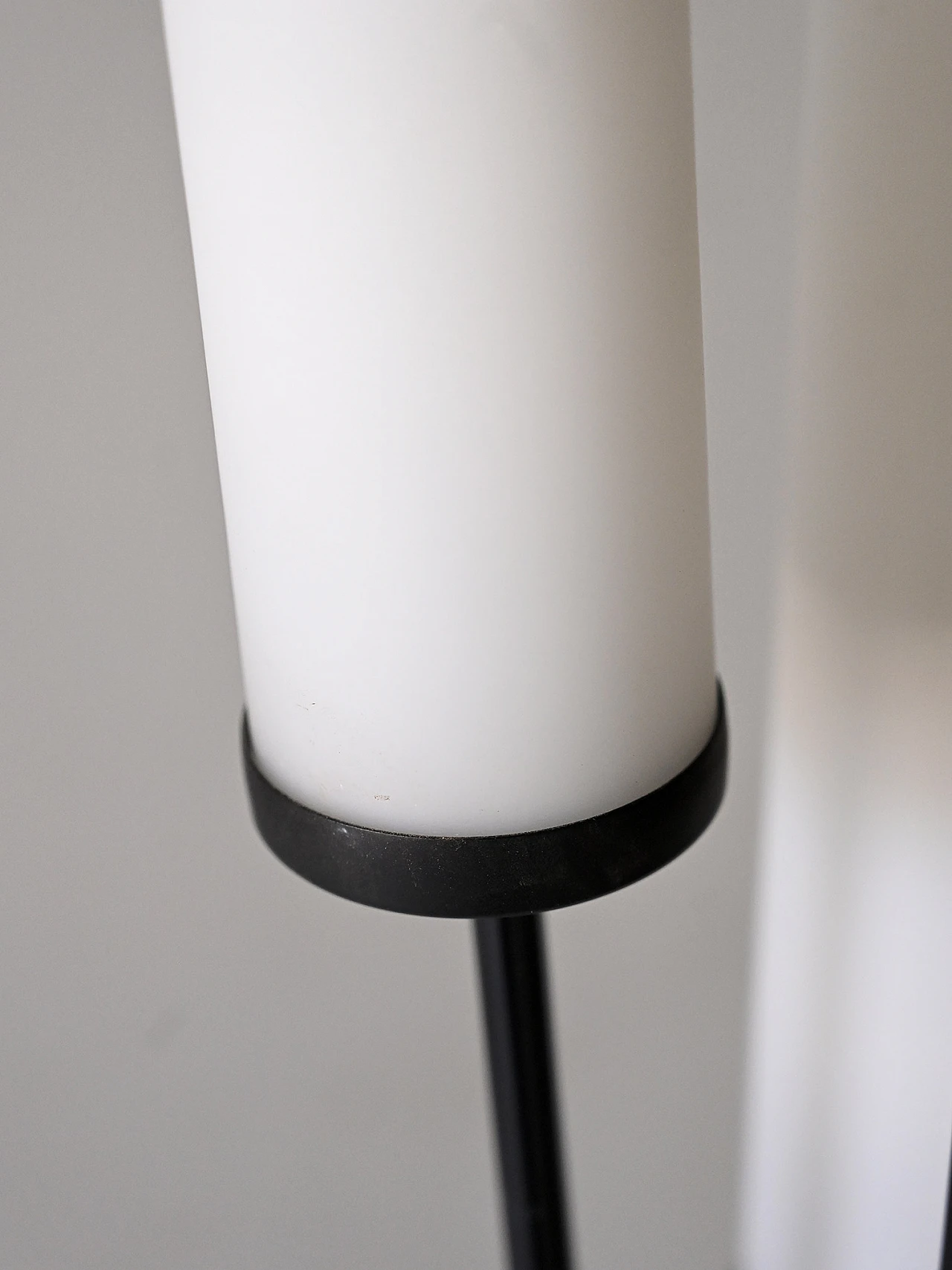 Black metal three-light floor lamp, 1960s 4