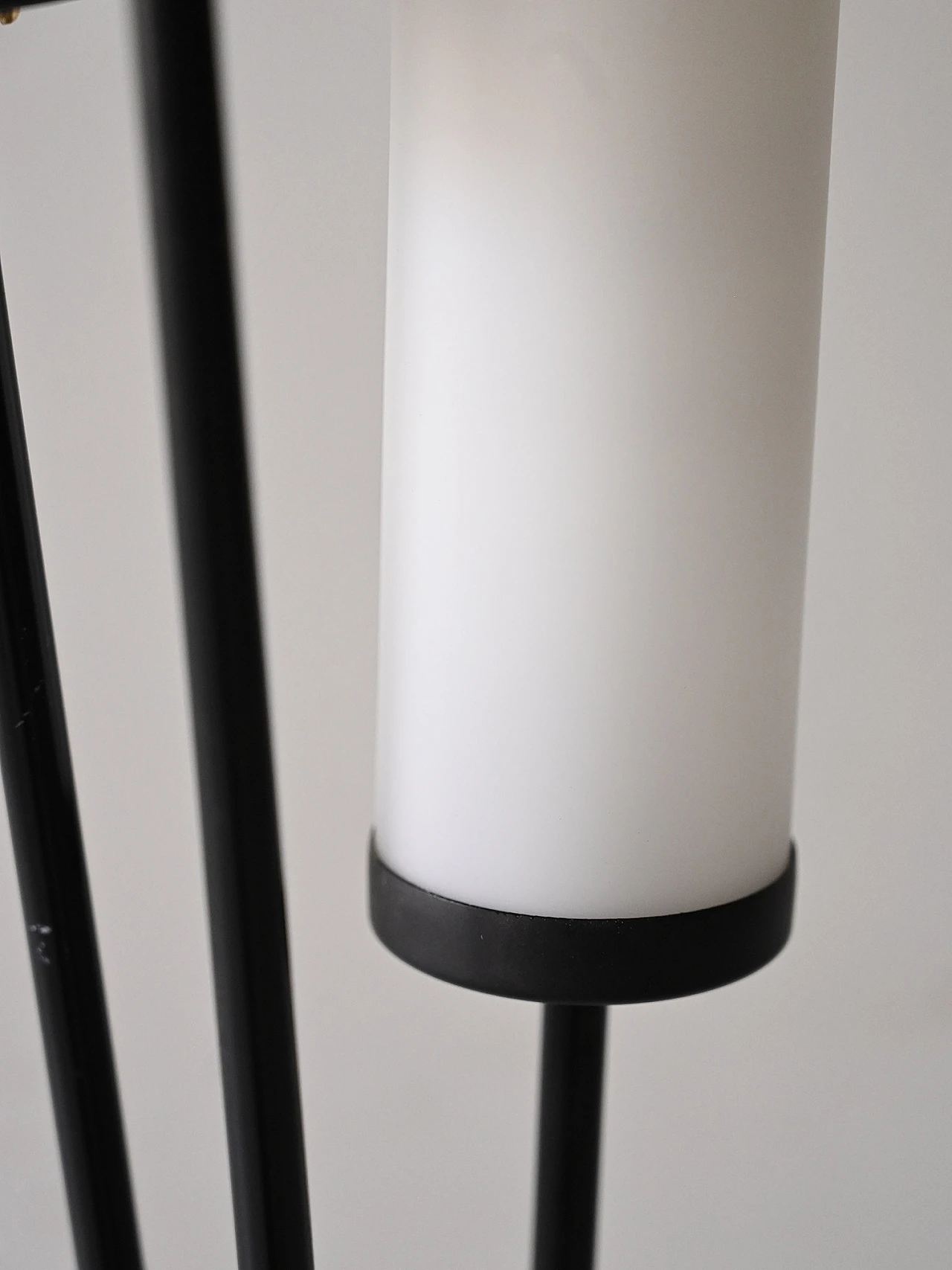 Black metal three-light floor lamp, 1960s 5