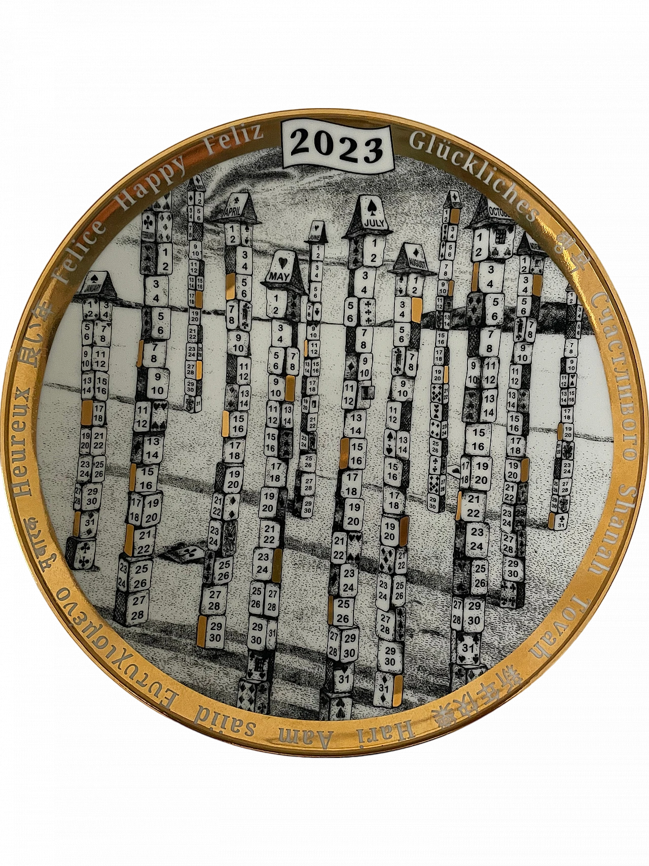 Calendar plate by Piero Fornasetti, 2000s 8