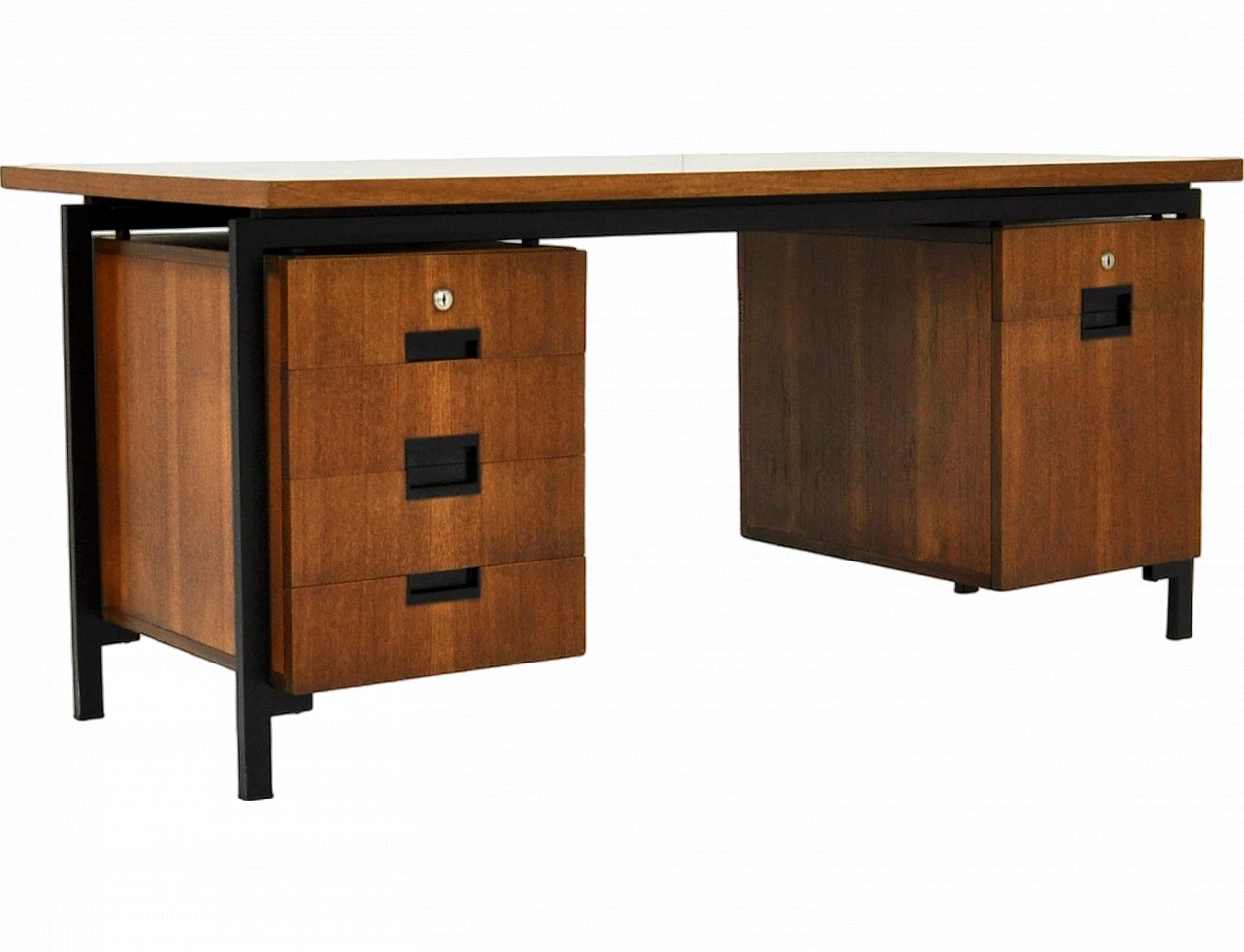 Wood and metal desk by Cees Braakman for Pastoe, 1960s 13