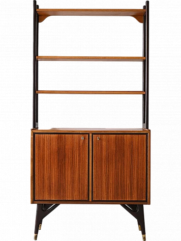 Teak bookcase with black details, 1960s