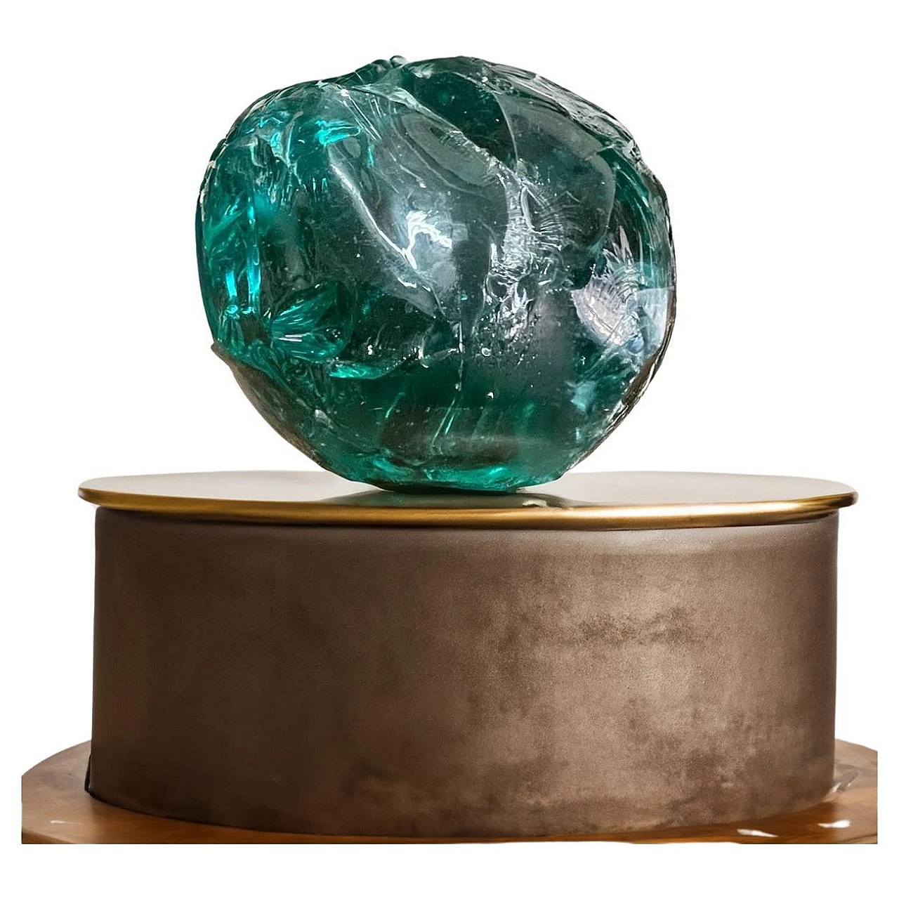 Green Murano glass sculpture by Fontana Arte, 1960s 1