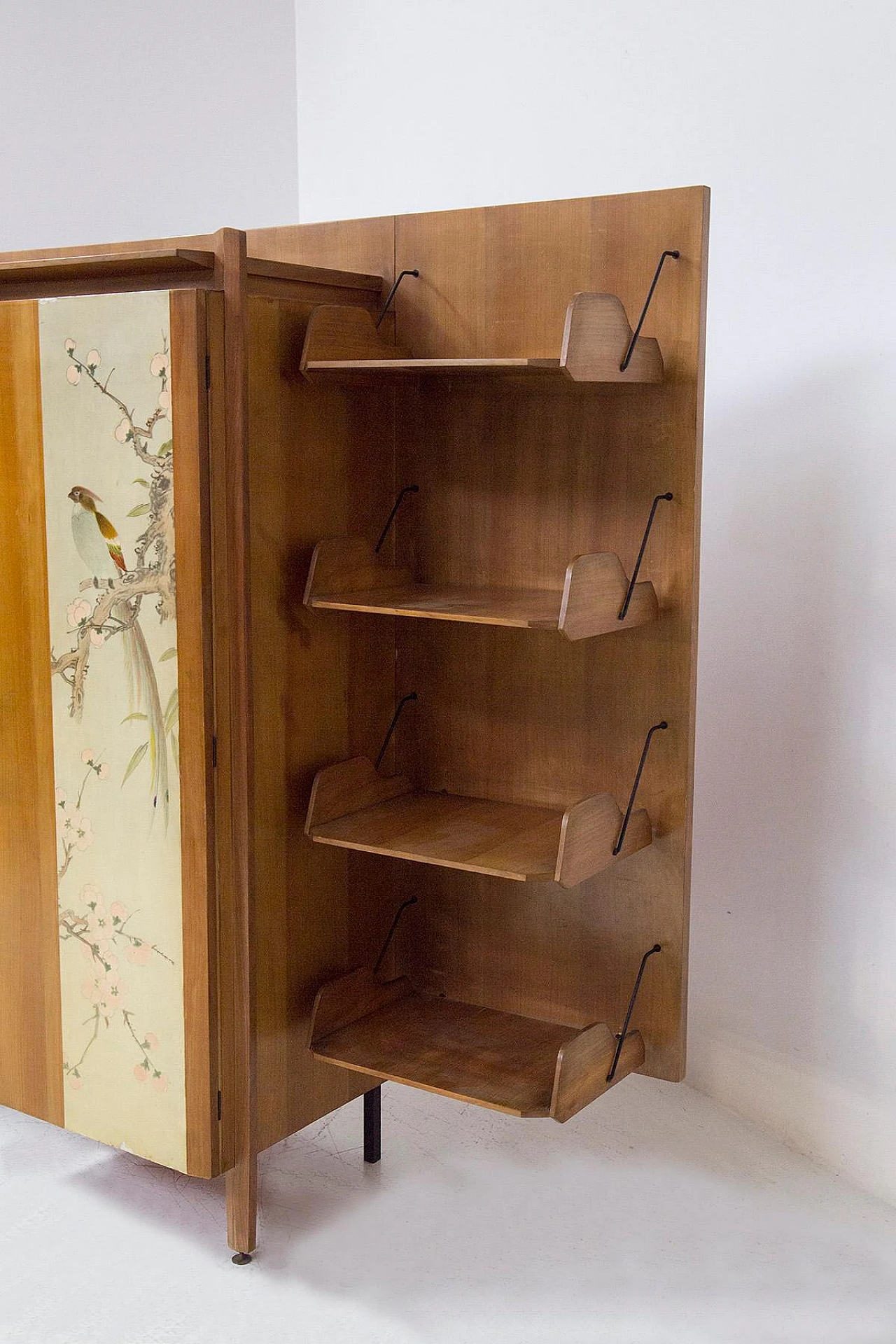 Wooden & brass cabinet by F.lli Reguitti for La Permanente, 1950s 2