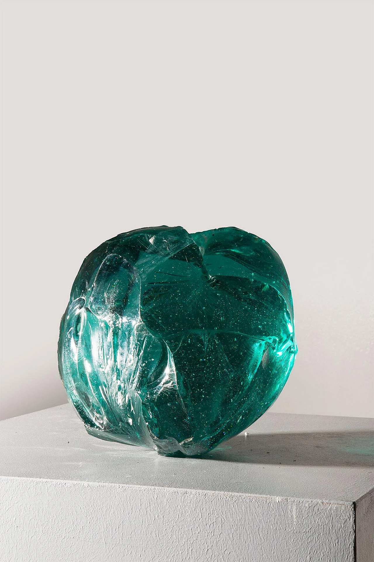 Scultura in vetro di Murano verde di Fontana Arte, anni '60 2