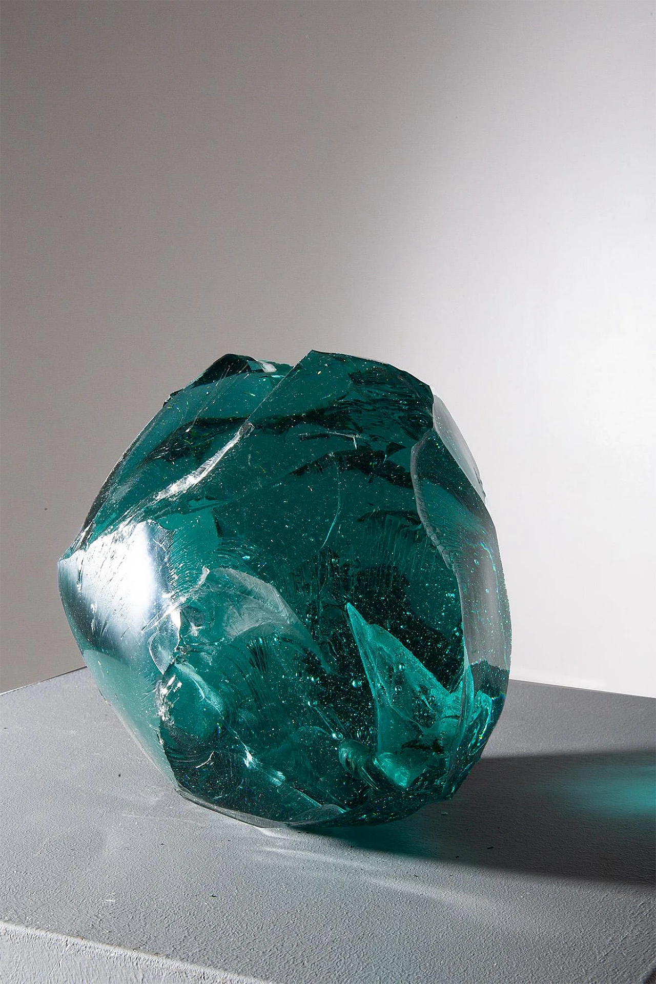 Green Murano glass sculpture by Fontana Arte, 1960s 4