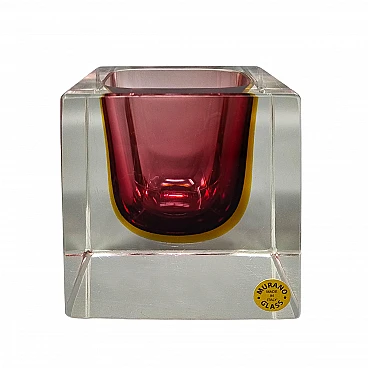 Pink Murano glass ashtray by Flavio Poli for Seguso, 1960s