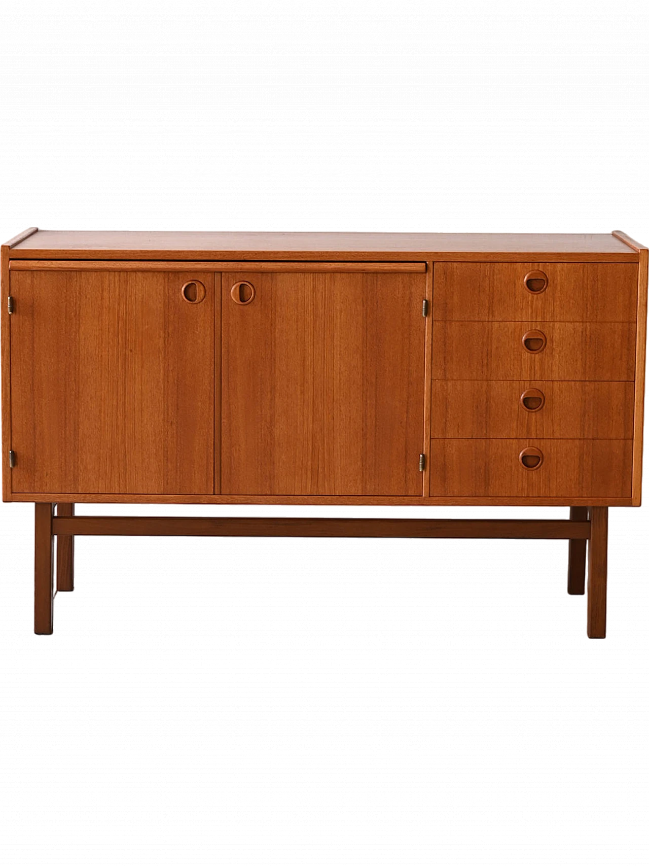 Credenza in teak con scrittoio, anni '60 13