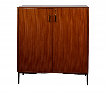 Sideboard with hinged doors in wood & metal, 1960s