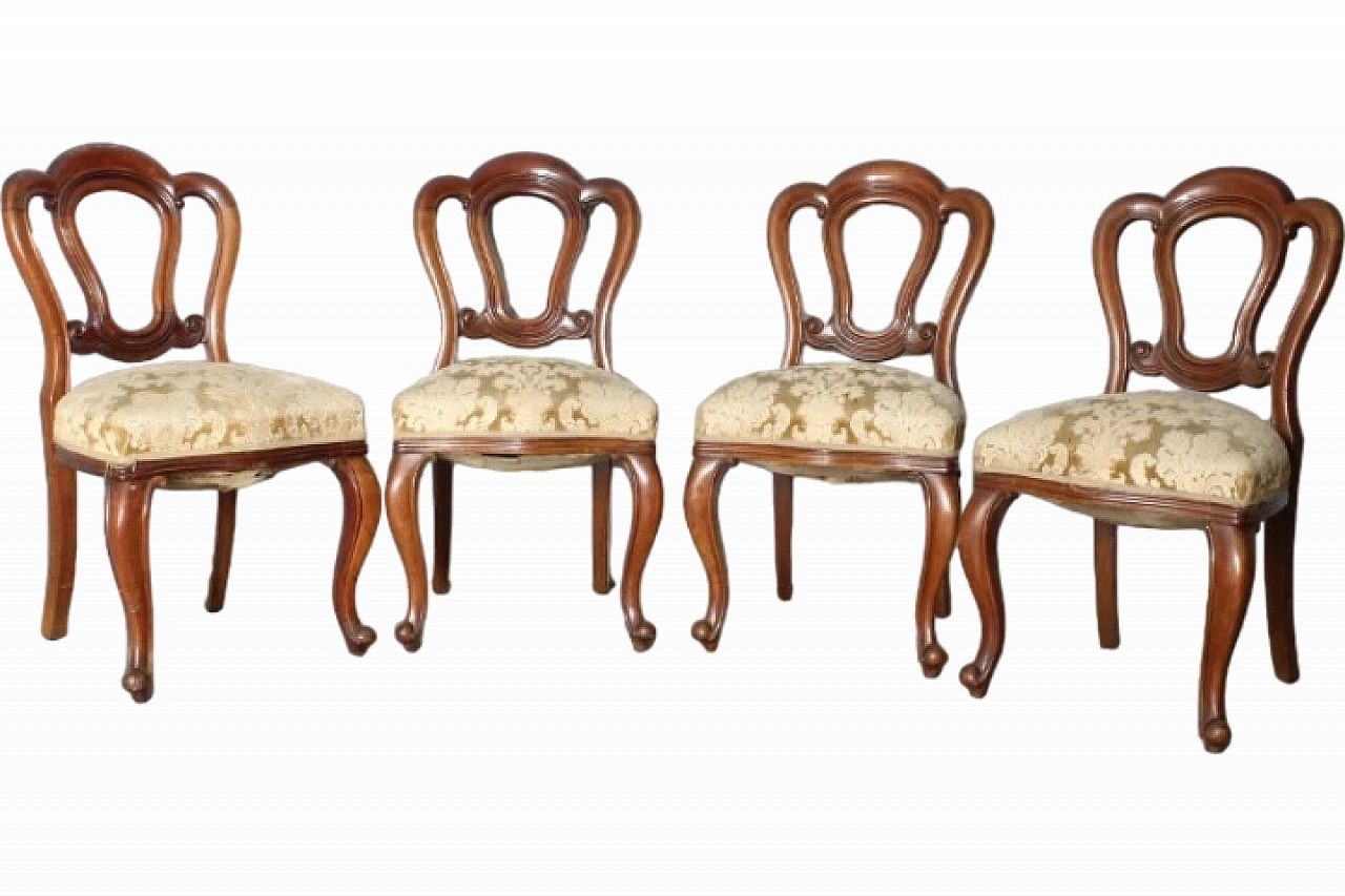 4 Louis Philippe walnut chairs, mid-19th century 16