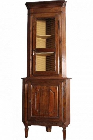 Cantonal walnut corner cabinet, late 19th century