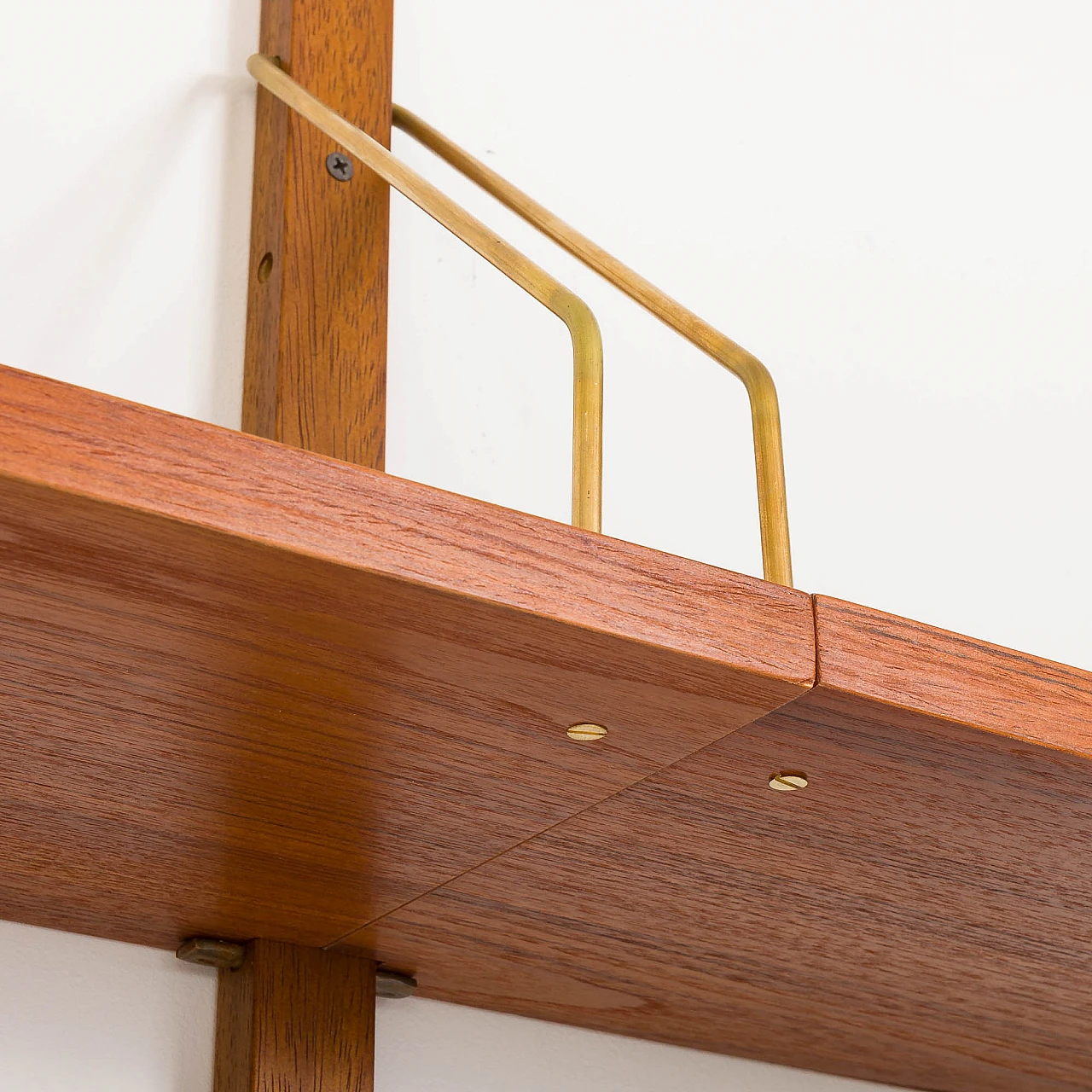 PS system wall unit in teak with desk by Preben Sorensen, 1960s 5