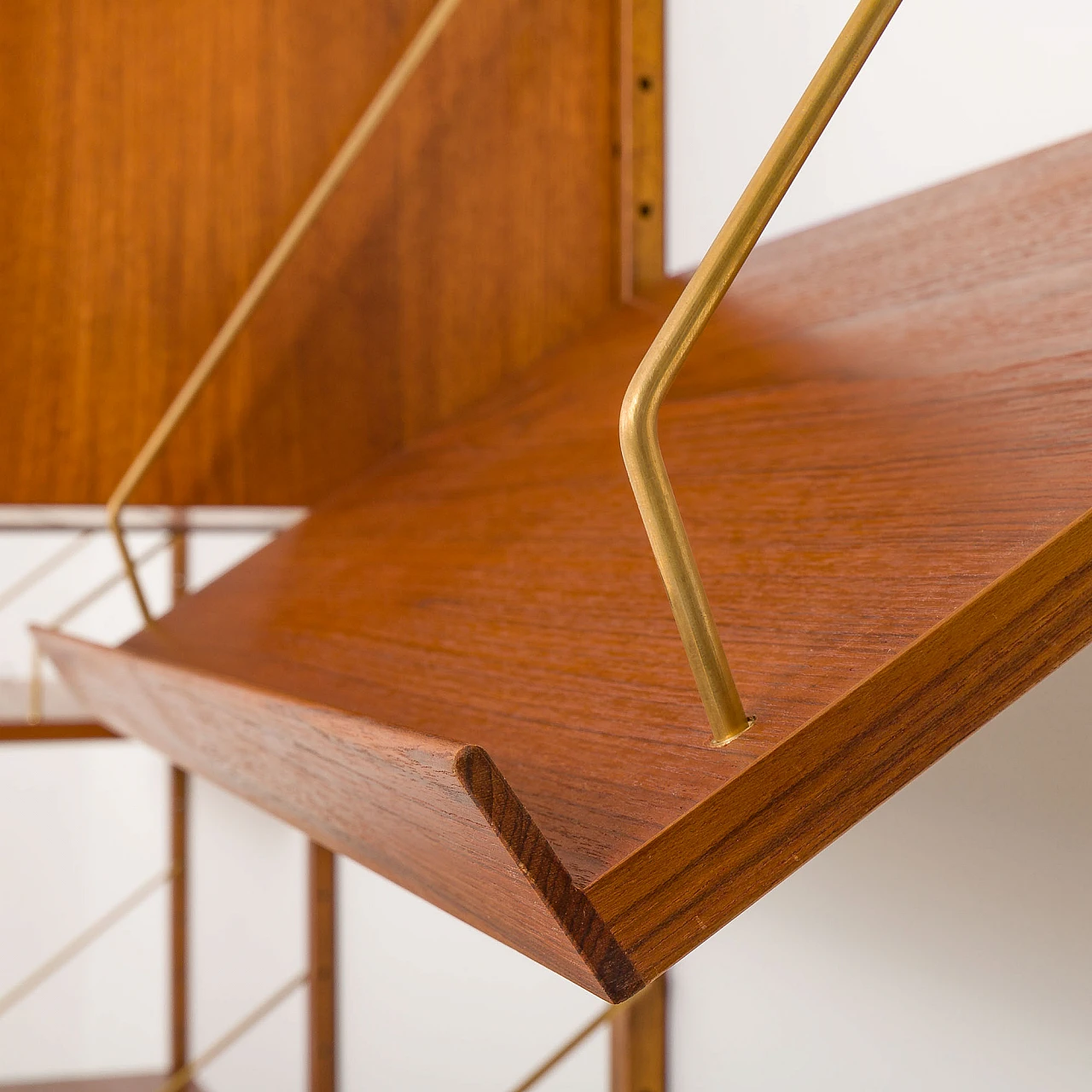 PS system wall unit in teak with desk by Preben Sorensen, 1960s 6