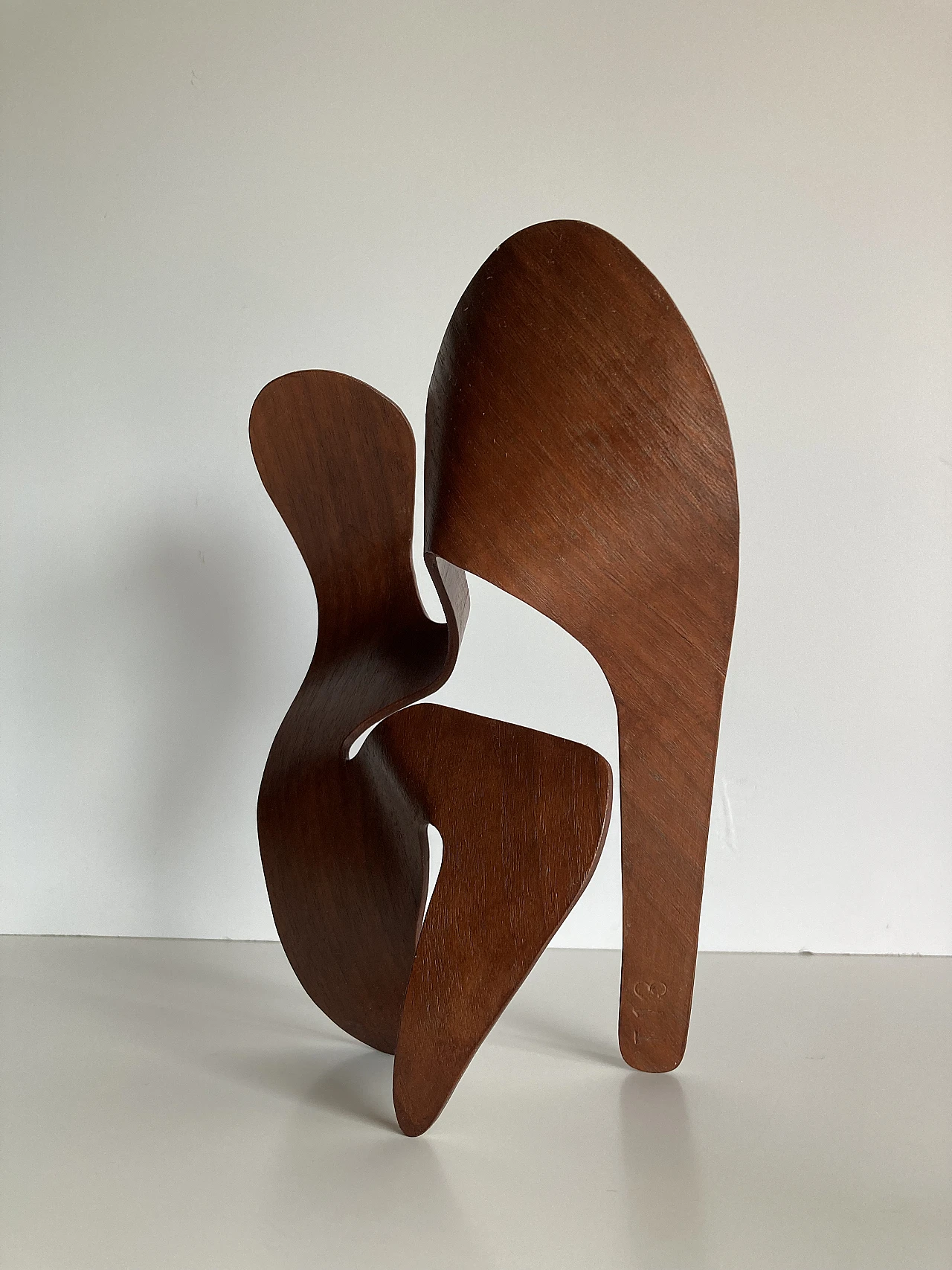 Mrs. Charles Eames_ The shadow does not bend, walnut plywood sculpture 22