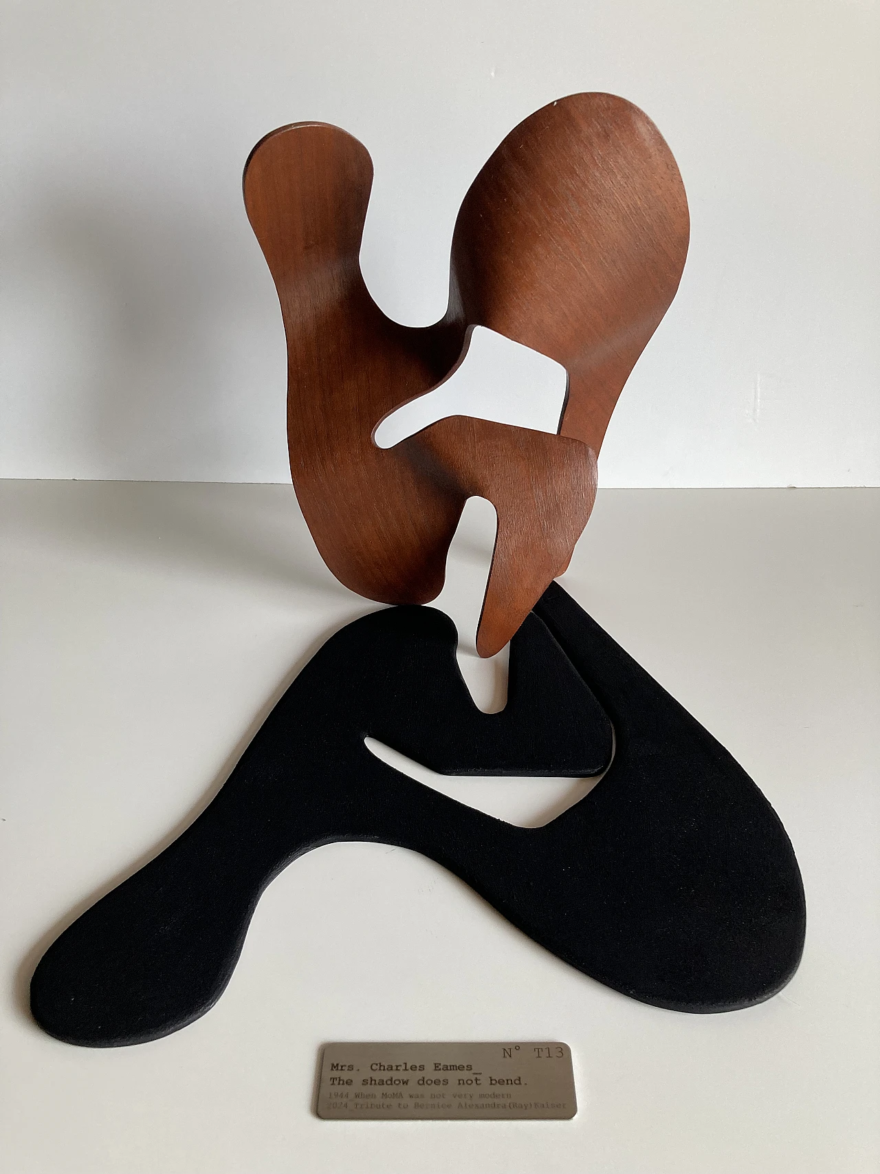 Mrs. Charles Eames_ The shadow does not bend, walnut plywood sculpture 25