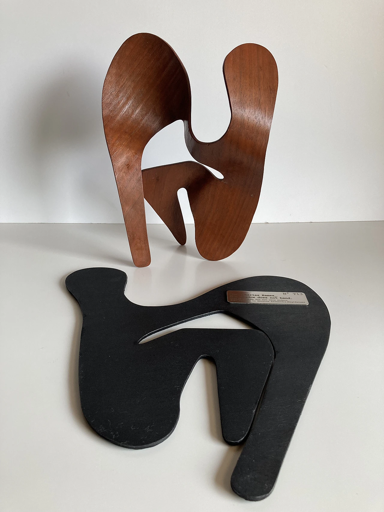 Mrs. Charles Eames_ The shadow does not bend, walnut plywood sculpture 27