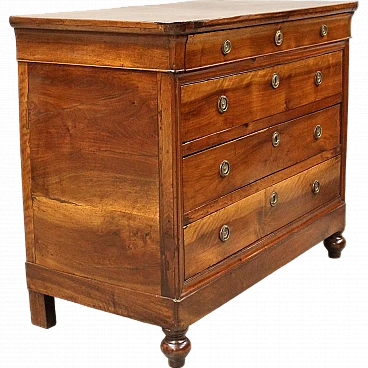 Louis Philippe 4-drawers dresser in walnut, 19th century