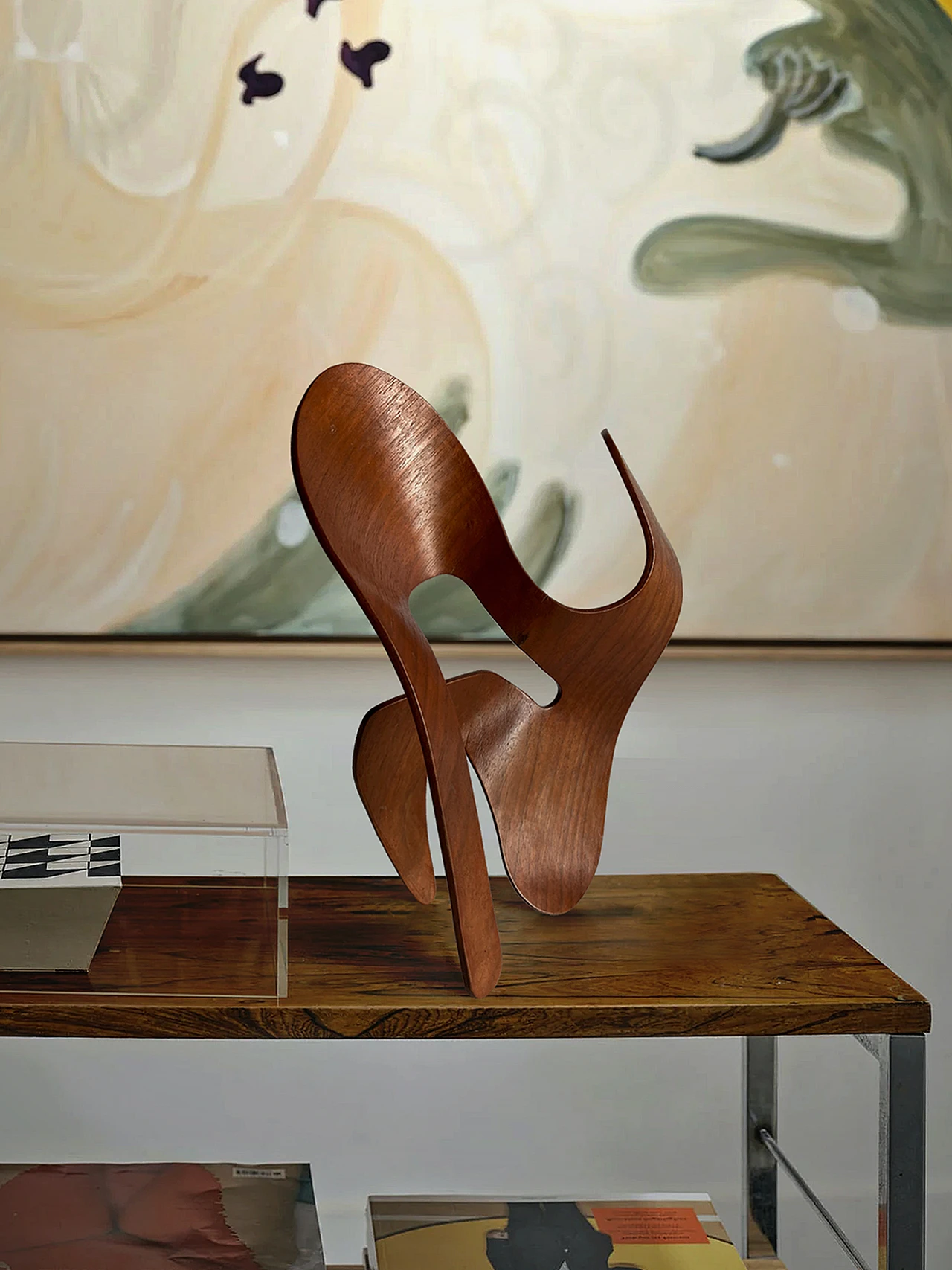 Mrs. Charles Eames_ The shadow does not bend, walnut plywood sculpture 36