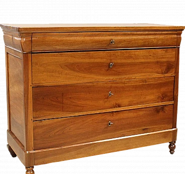 Louis Philippe chest of drawers in walnut, 19th century