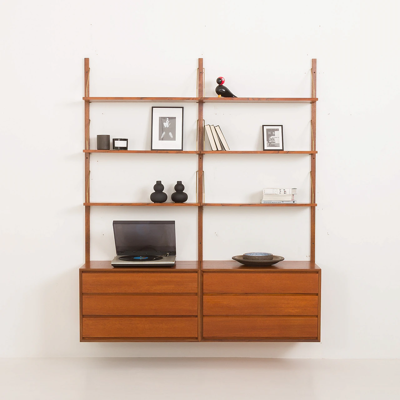 Scandinavian teak wall unit in Kai Kristiansen style, 1960s 1