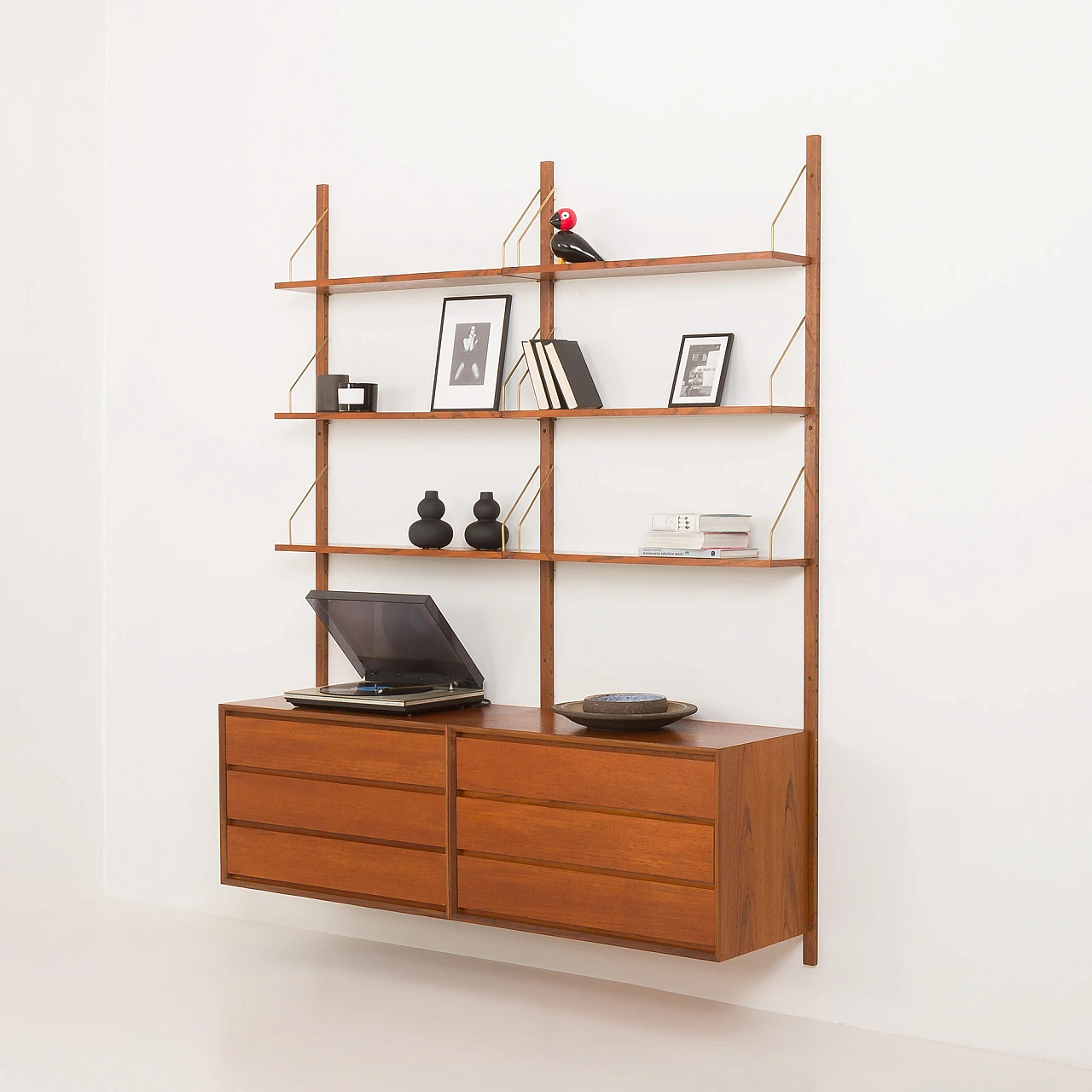 Scandinavian teak wall unit in Kai Kristiansen style, 1960s 2