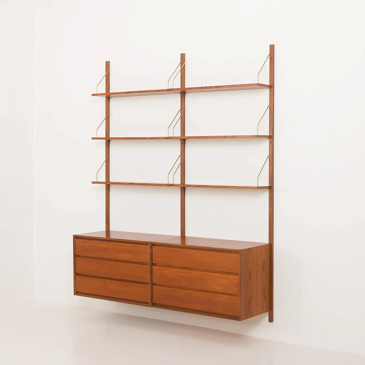 Scandinavian teak wall unit in Kai Kristiansen style, 1960s 3