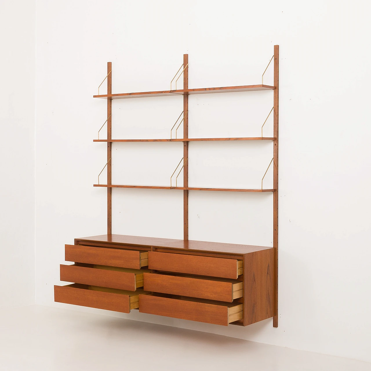 Scandinavian teak wall unit in Kai Kristiansen style, 1960s 5