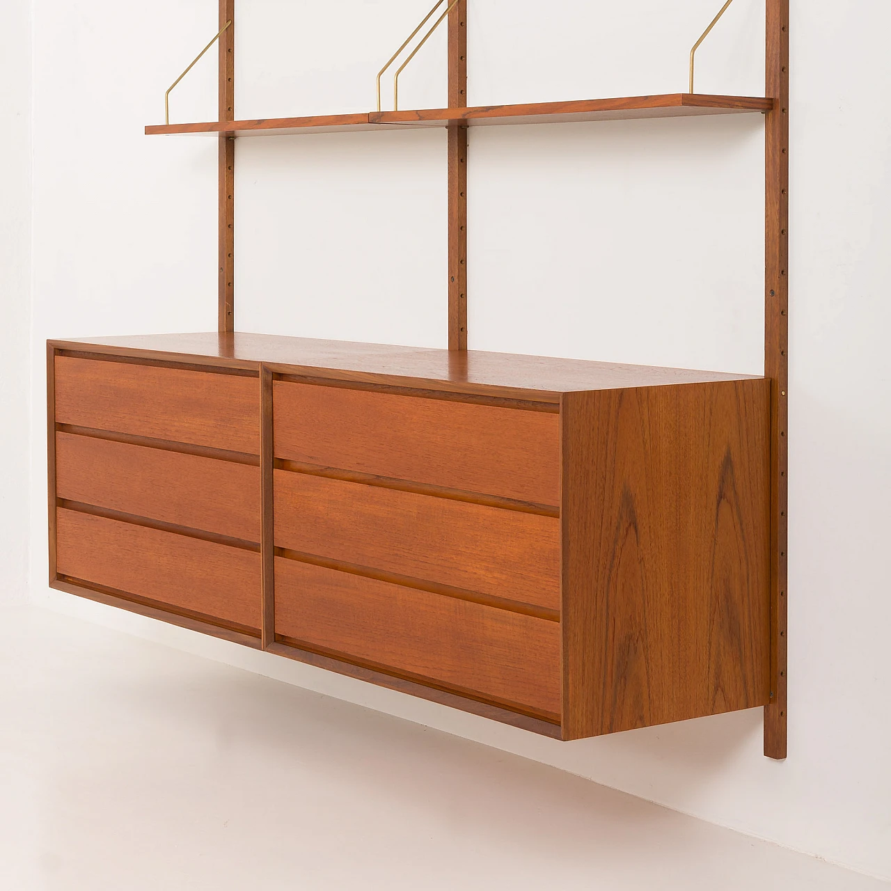 Scandinavian teak wall unit in Kai Kristiansen style, 1960s 9