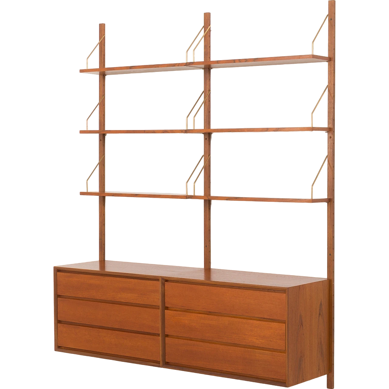 Scandinavian teak wall unit in Kai Kristiansen style, 1960s 17