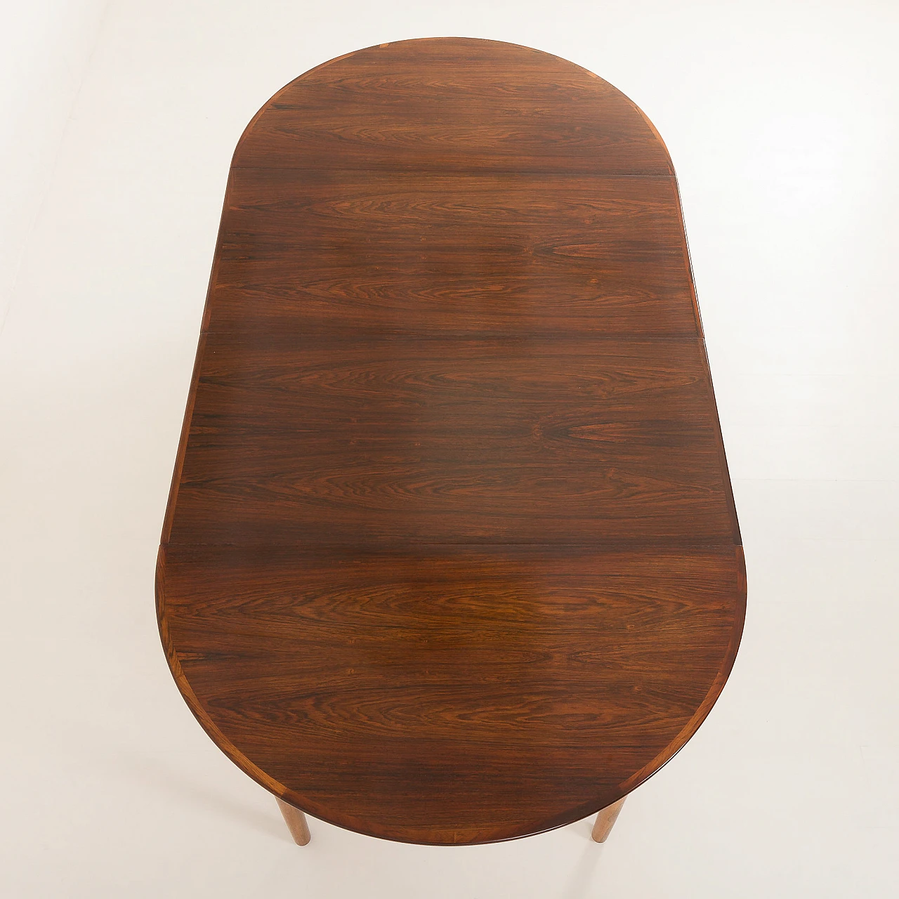 Danish extendable round dining table in rosewood, 1960s 5