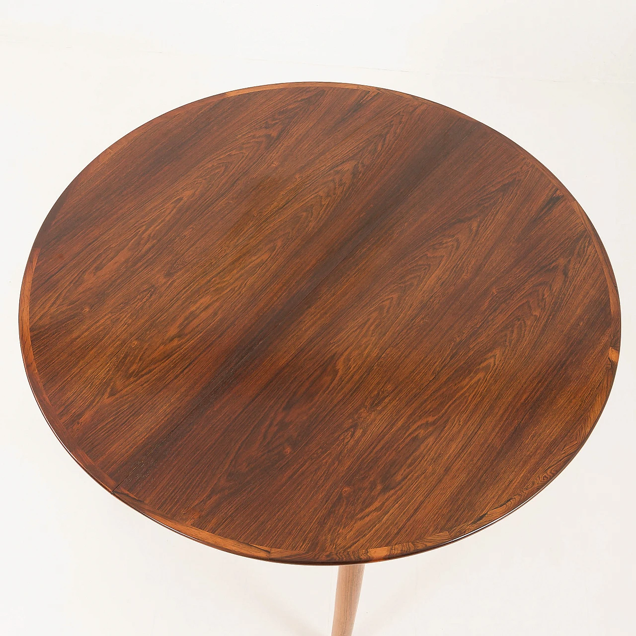 Danish extendable round dining table in rosewood, 1960s 11