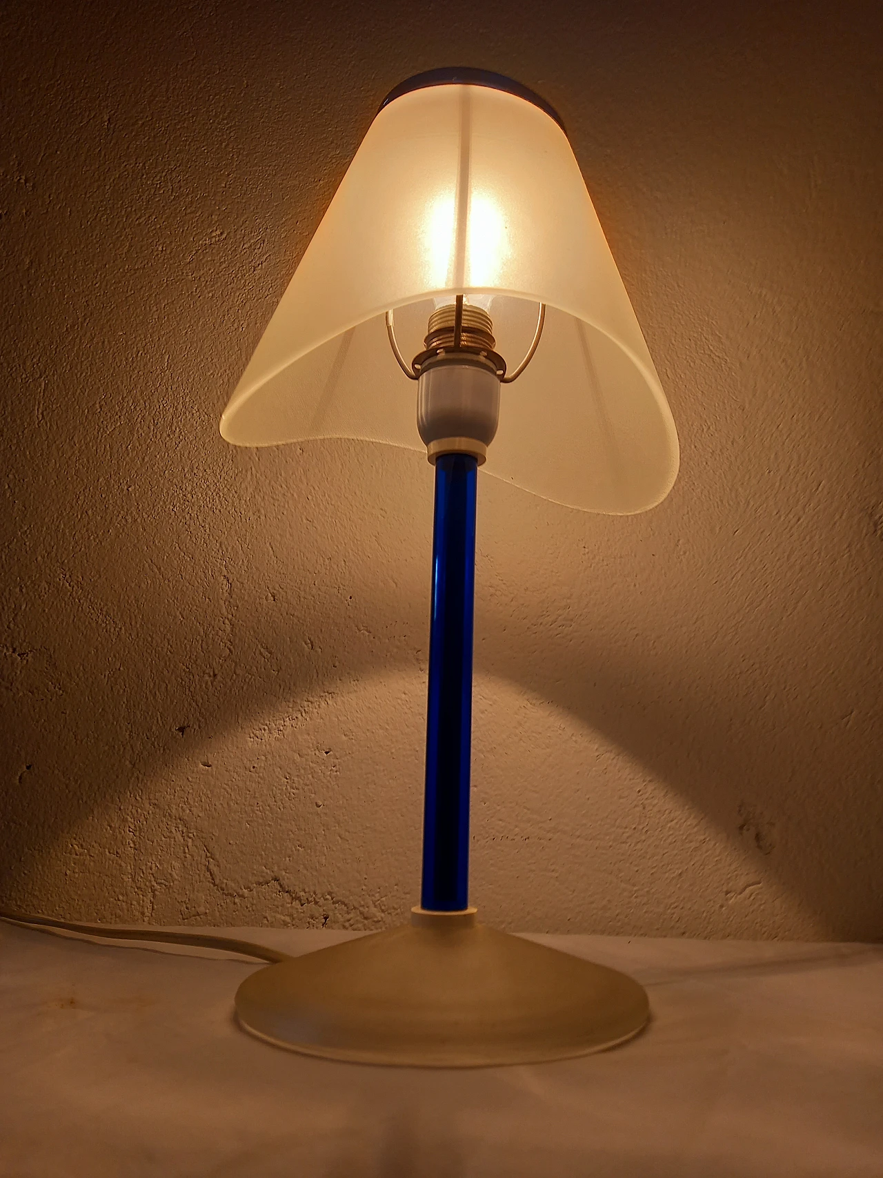 Blue and white Murano glass table lamp by Itre, 1990s 6