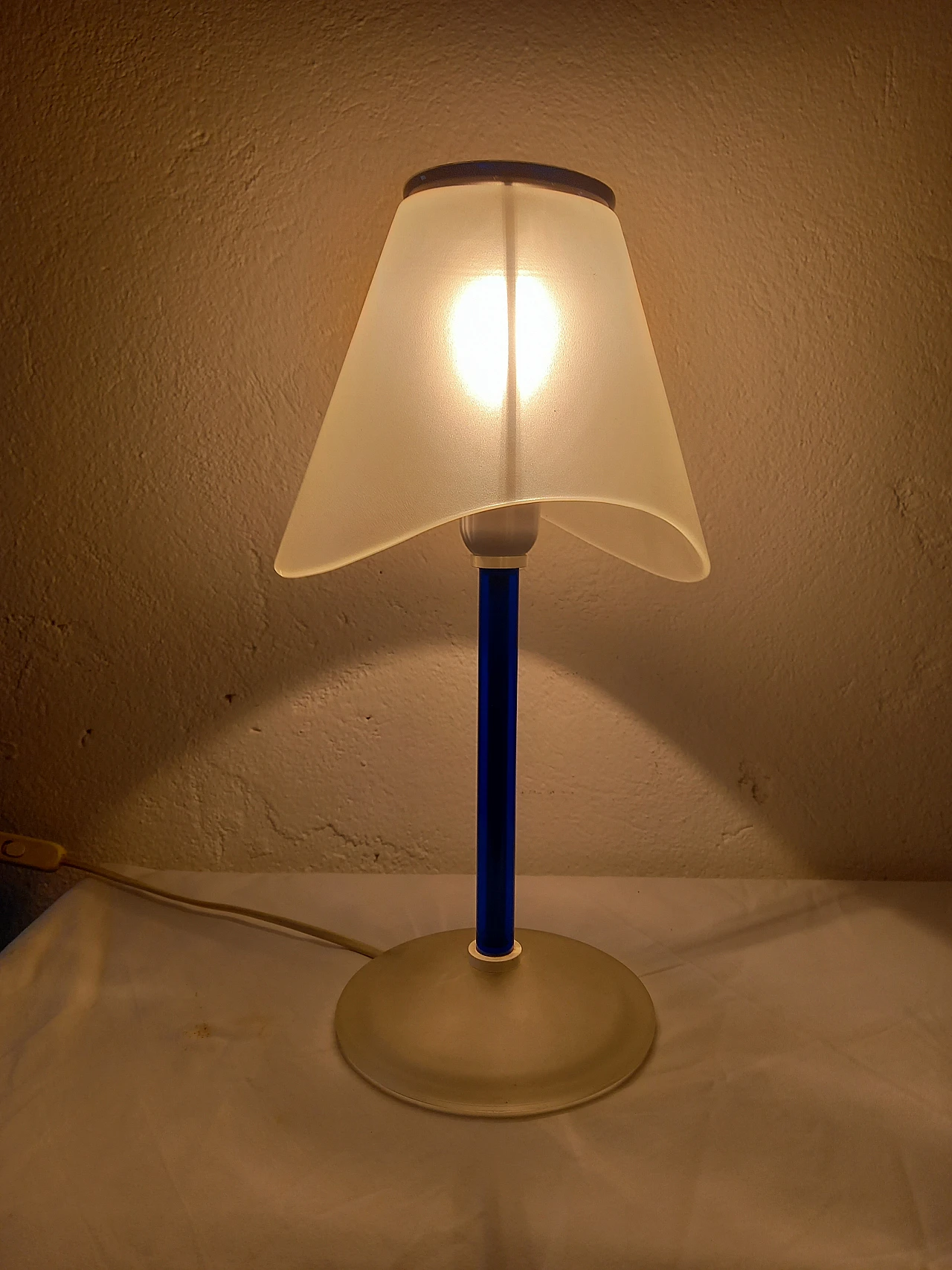 Blue and white Murano glass table lamp by Itre, 1990s 7