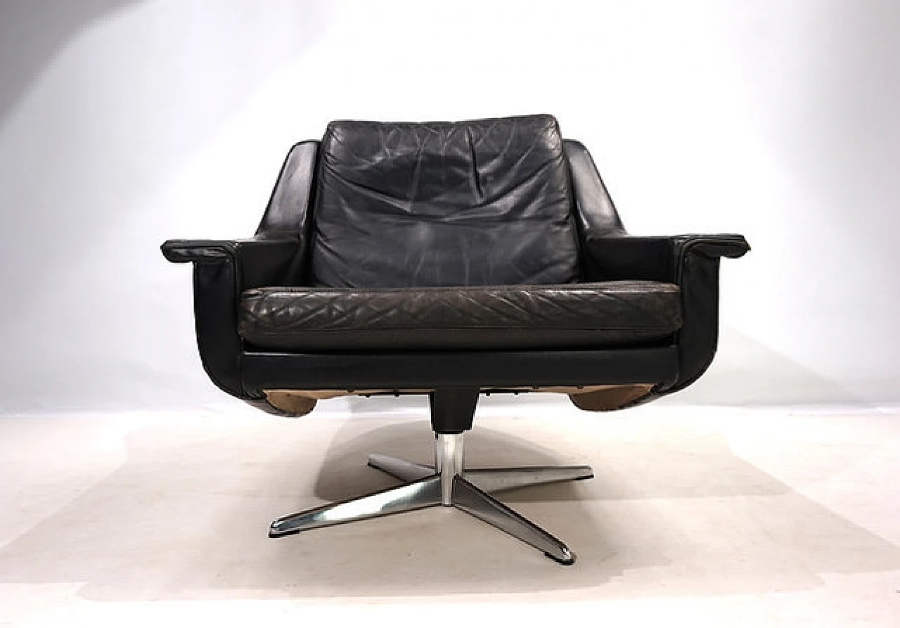 ESA 802 leather lounge chair by Werner Langenfeld, 1960s 3