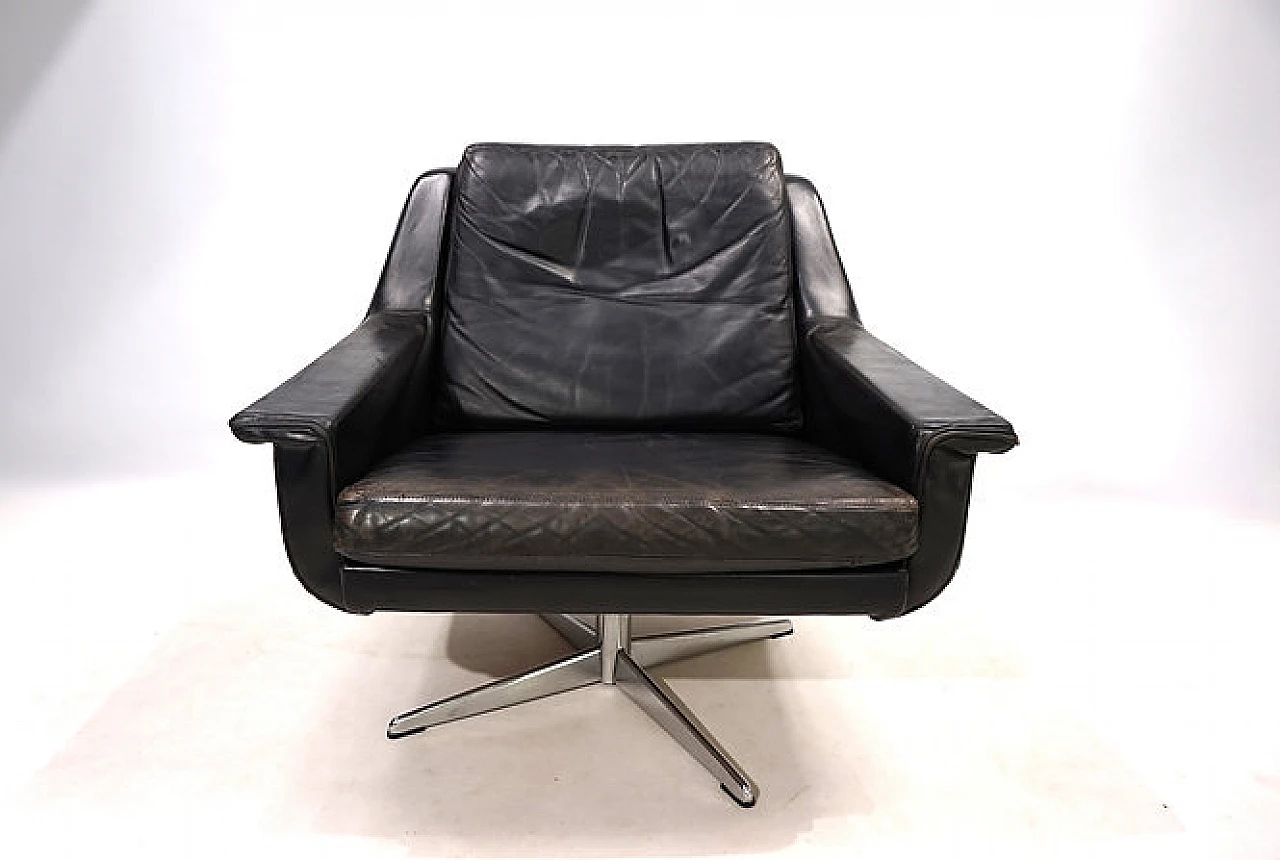 ESA 802 leather lounge chair by Werner Langenfeld, 1960s 6