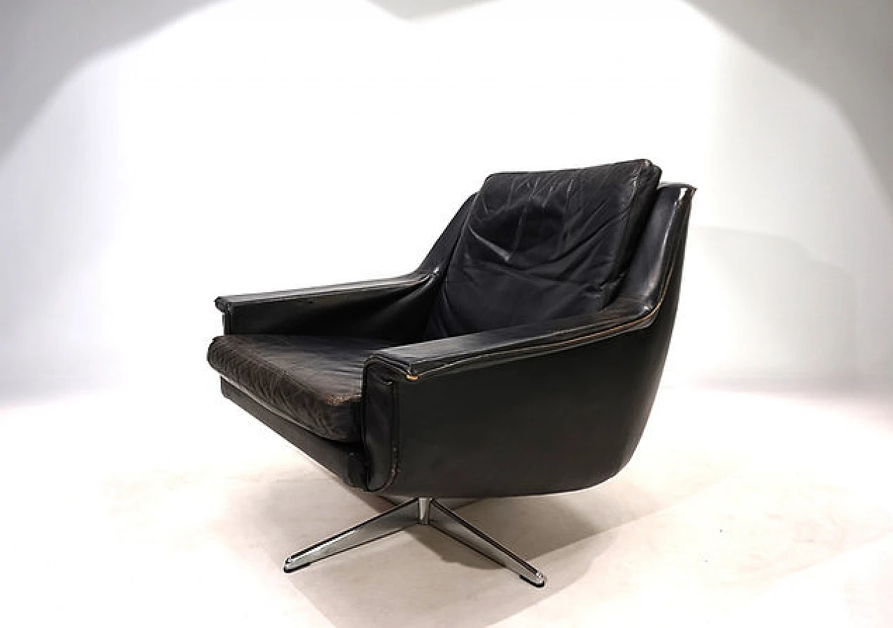 ESA 802 leather lounge chair by Werner Langenfeld, 1960s 14